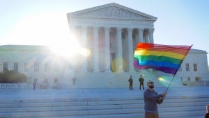 rainbow flag at Supreme Court SCOTUS gay marriage same sex marriage Obergefell v Hodges