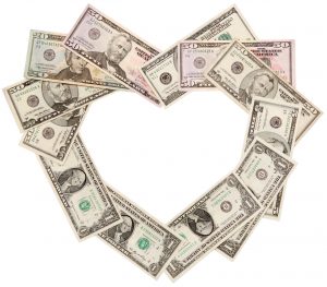 heart from dollars money