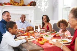 Thanksgiving dinner happy family