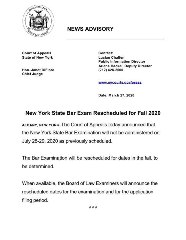 July NY State Bar Exam Officially Off Above the LawAbove the Law
