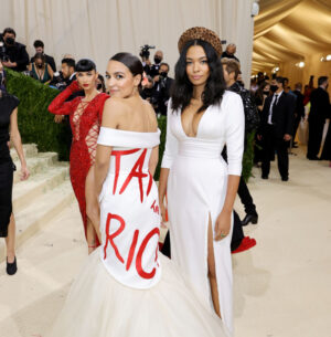 Alexandria Ocasio-Cortez Attends Her First Met Gala In A ‘Tax The Rich’ Dress