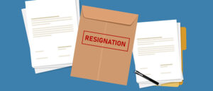 resignation letter paper document quit from job from employed to unemployment lay off