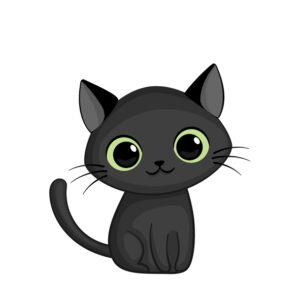Vector illustration of cute black cat