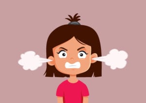 Angry Little Girl Vector Cartoon Character Illustration