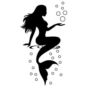 black and white little mermaid