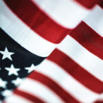 american flag textile close up
