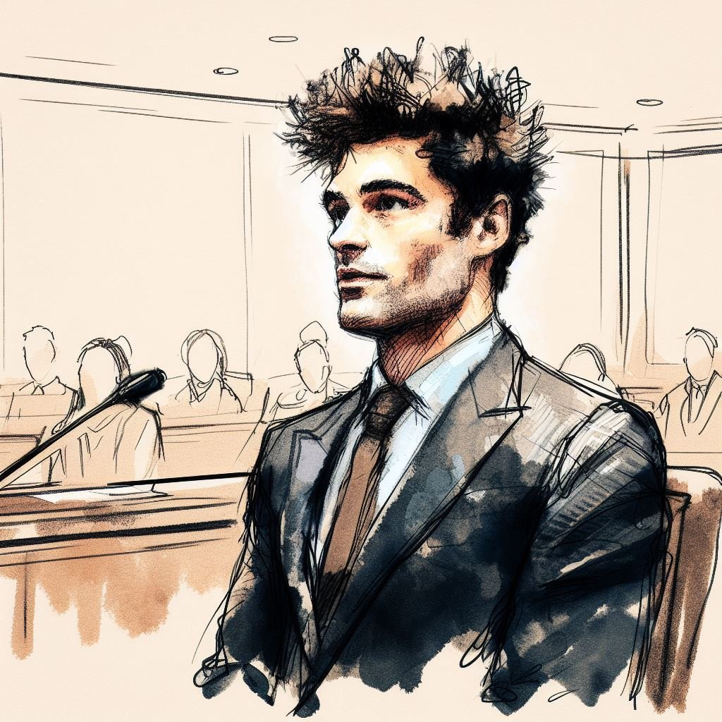 courtroom trial sketch