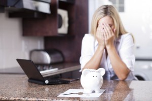 young woman having financial problems