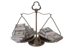 scales of justice money law legal business finance