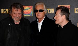 Robert Plant, Jimmy Page and John Paul Jones (Photo by Ferdaus Shamim/WireImage)