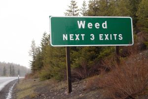 weed highway sign