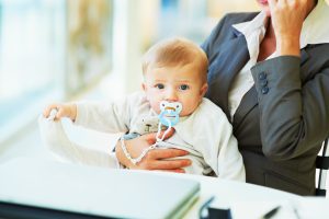 lawyer with a baby