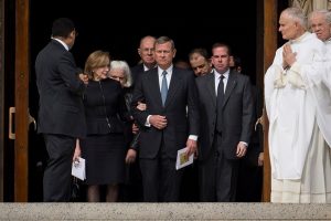 John Roberts at Antonin Scalia memorial. (Drew Angerer/Getty Images)