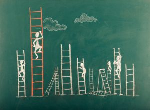 climbing corporate ladder making partner partnership