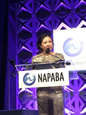 Cyndie Chang, delivering her president's address at the 2016 NAPABA Convention.