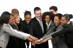 Diverse business team teamwork