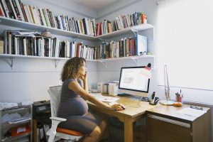 working from home telecommuting remote working pregnant lawyer attorney