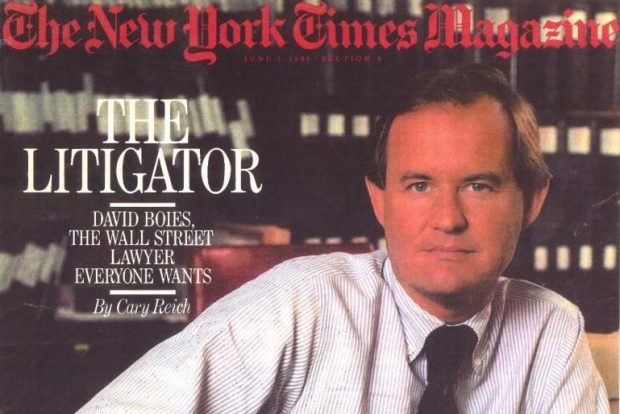 This New York Times Magazine cover story came out when Boies was still at Cravath.