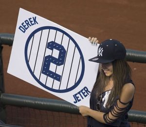 A Derek Jeter fan (by Keith Allison via Wikimedia)