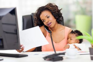 woman lawyer with baby