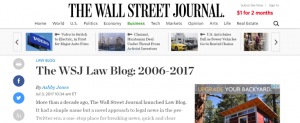 Closing Of WSJ Law Blog Signals Strength Of Law Blogs, Not A Decline Of Blogs