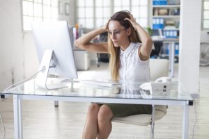 sad stress lawyer Businesswoman reading bad news