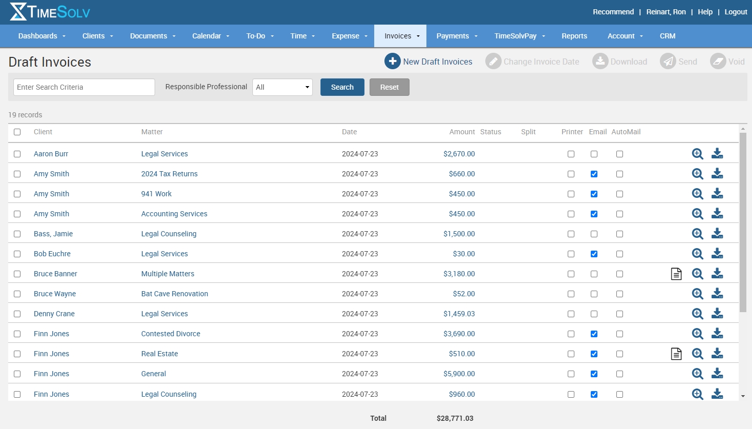 TimeSolv Fig 2 Draft Invoices