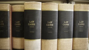 Law books in a row