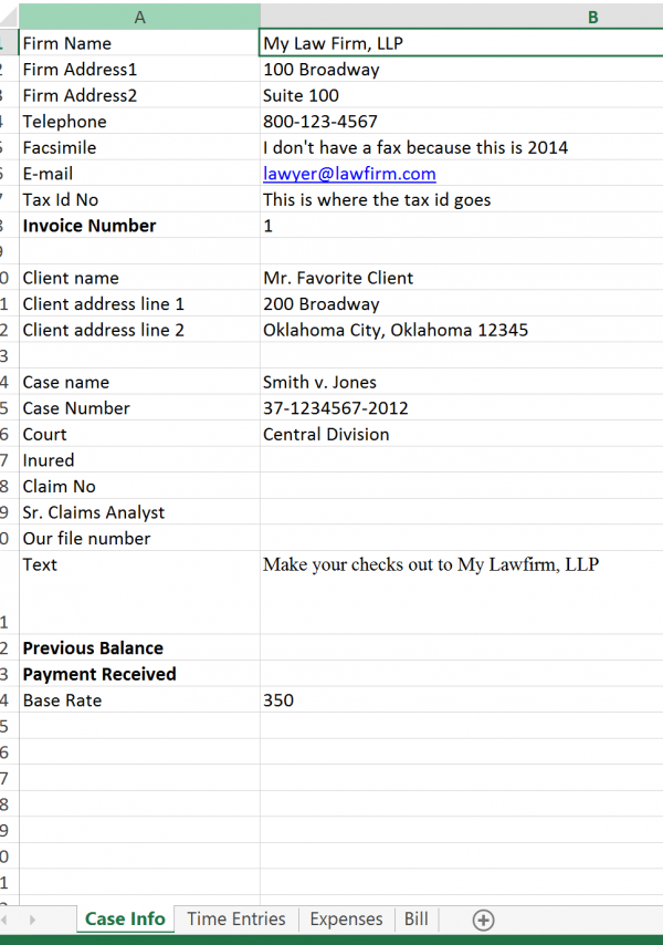 Lawyer Time Tracking Chart