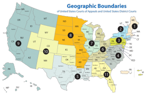 Map of Fed Appeals Circuits