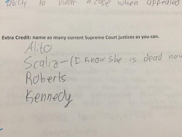 SCOTUS Extra Credit