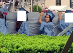 Emma Sulkowicz carrying her mattress (by Adam Sherman via Wikimedia)