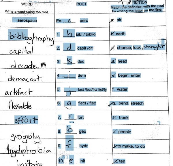 After I run the text conversion, when I drag my highlighter across the page, it picks up some of the hand-written words, but not all of them. It also picks up a bunch of noise in the document as words.