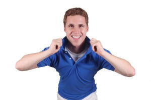 popped collar upturned collar UVA Law School polo shirt