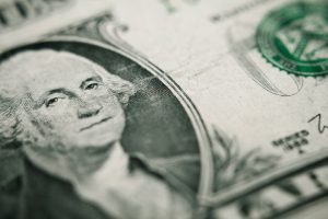 One dollar bill closeup