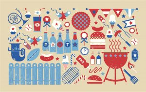 4th July celebration panoram composition