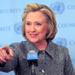 Hillary Clinton pointing