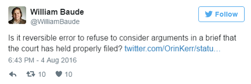 William Baude tweet