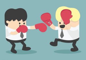 businessman fighting