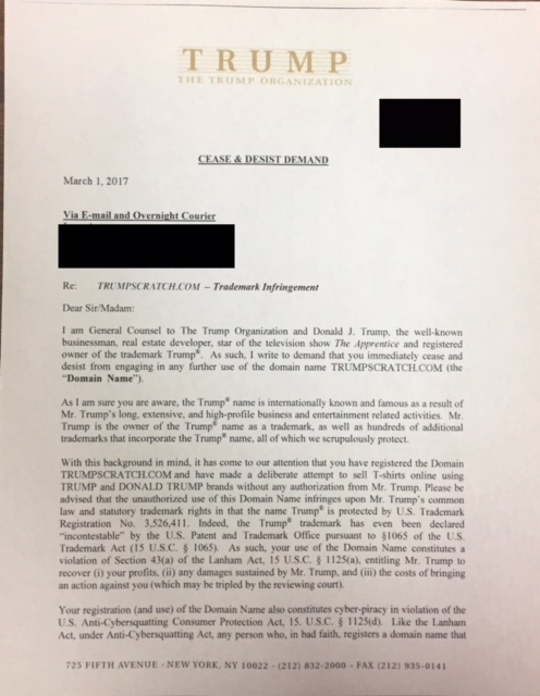 TrumpScratch CandD Letter