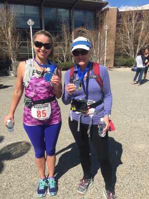 Allison Peryea (left) and her stepmother at the race.