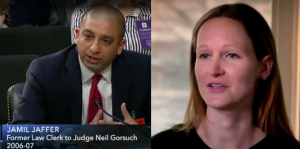Jamil Jaffer (via C-SPAN) and Jane Nitze (via Judicial Crisis Network)