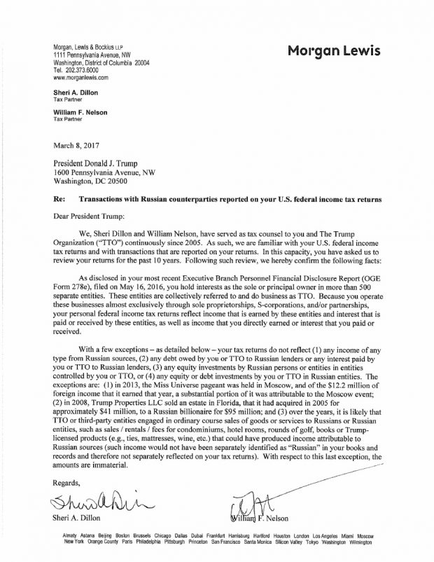 Trump Tax Letter