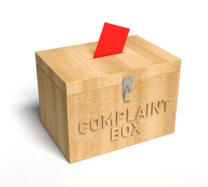 Illustration of a wooden box used for complaint slips