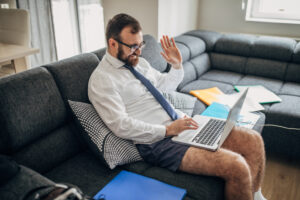 Businessman working from home do to pandemic outbreak