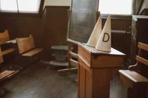 Dunce Caps in an Old School Classroom