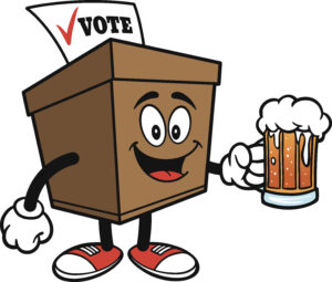 Ballot Box with Beer Election day drinking