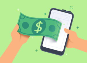 Mobile Cash Payment Banking or Selling Concept