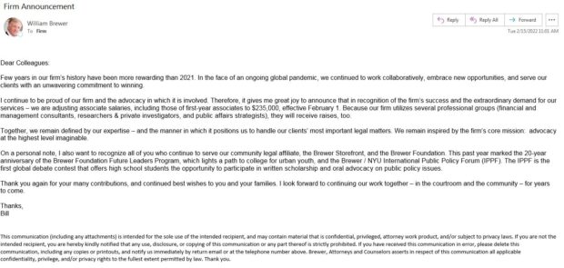 Brewer Raise Memo 2022