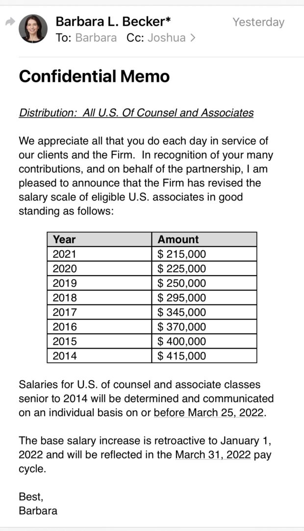 Gibson Dunn Cravath Match Memo 2022